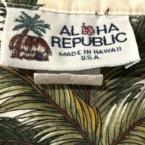 Aloha Republic Hawaiian shirt XL cotton palm tree print pocket short sleeve - Picture 7 of 8